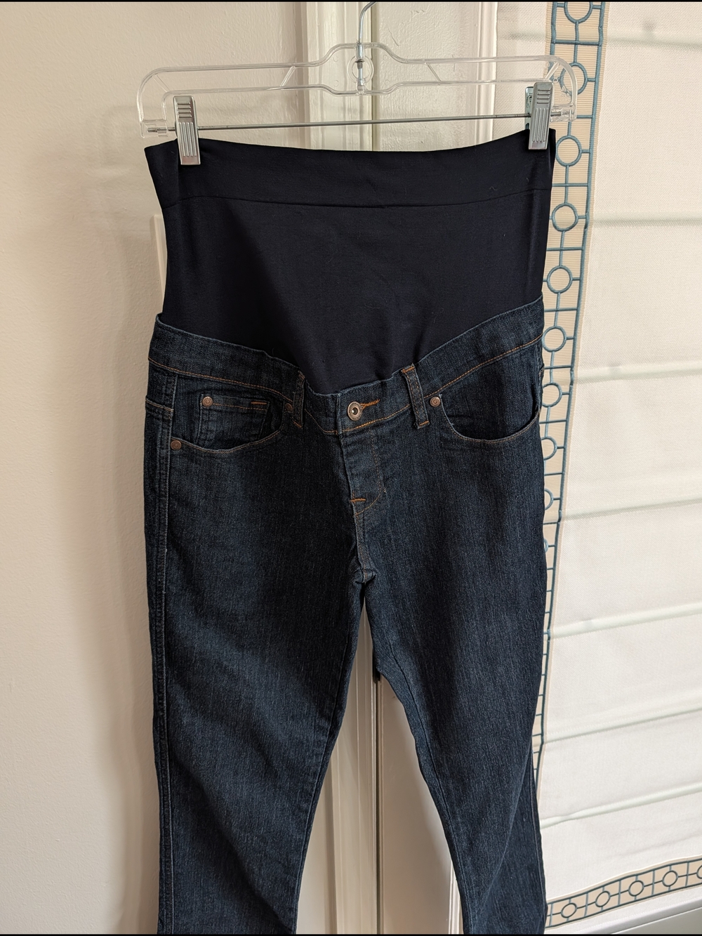 Maternity Dark Blue Denim Jeans with Stretch Panel